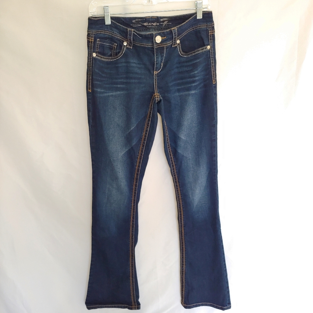 Seven 7 Blue Rocker Slim Boot Cut Jeans